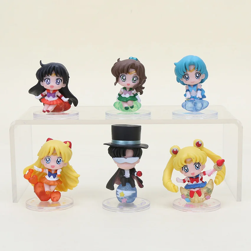 6 шт./компл. брелоки из аниме Сейлор Мун Марс Юпитер венерина Меркурий фигурки