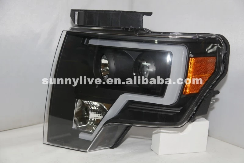 2013 до год для FORD F150 Raptor светодиодный полосная фара черный Корпус LF