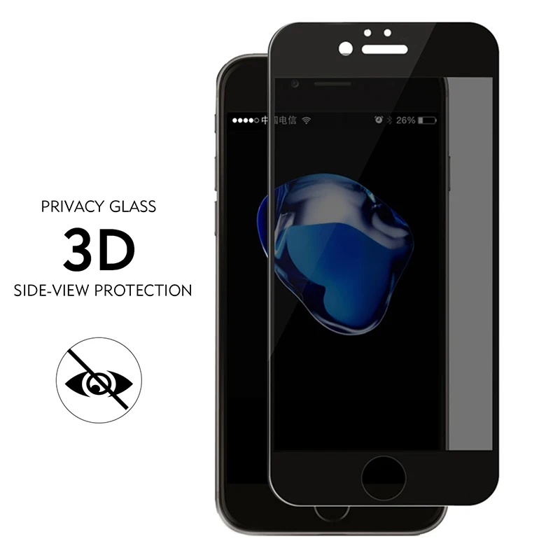 3D полное покрытие Анти шпион экран протектор для iPhone 8 7 6 6s Plus SE 2020 X XS 11 12 Mini Pro Max