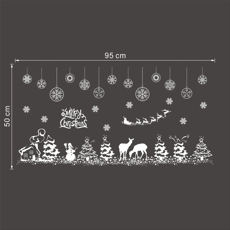 Xmas101 Новые веселые рождественские снежинки Наклейки на стены для детской комнаты, спальни, окна, домашний декор, виниловые новогодние наклейки на стену, diy плакаты - Цвет: Xmas101