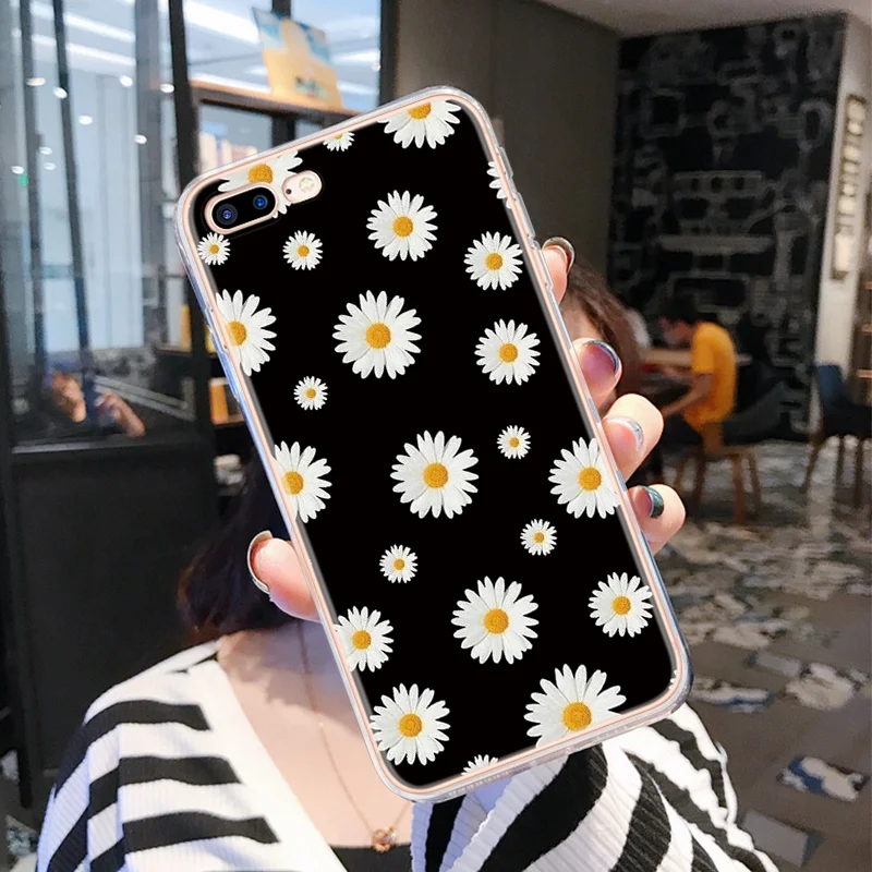 Чехол с цветочным рисунком Дейзи Подсолнух для iPhone 12 11 Pro Xs Max 6 6S TPU чехол 7 8 Plus X 4 5 5S