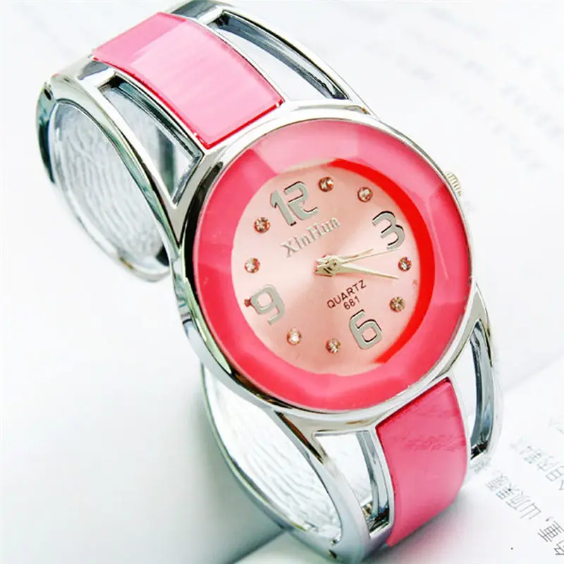 Pink Новые модные часы со стразами женские роскошные брендовые дамские часы из нержавеющей стали Кварцевые часы Reloj Mujer Часы# A - Цвет: Pink