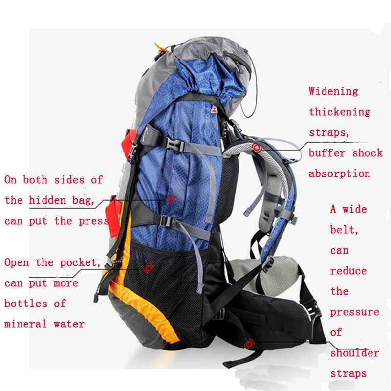 Рюкзак унисекс 60 л водонепроницаемый для альпинизма | Багаж и сумки