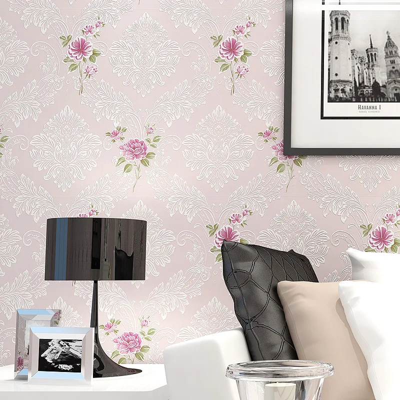 

3D Wallpaper For Walls In Rolls Wall Papers For Living Room Romantic Pastoral Flowers Warm Home Decoration papel de parede