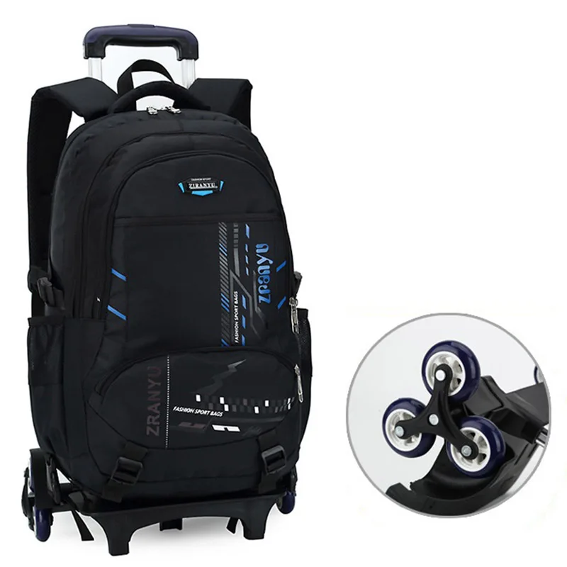 Школьная сумка на колесиках для девочек и мальчиков портативные съемные рюкзаки