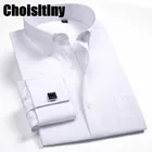 Мужская рубашка с длинным рукавом, черная, белая, синяя, желтая рубашка с отворотами, для делового костюма, для свадебной вечеринки