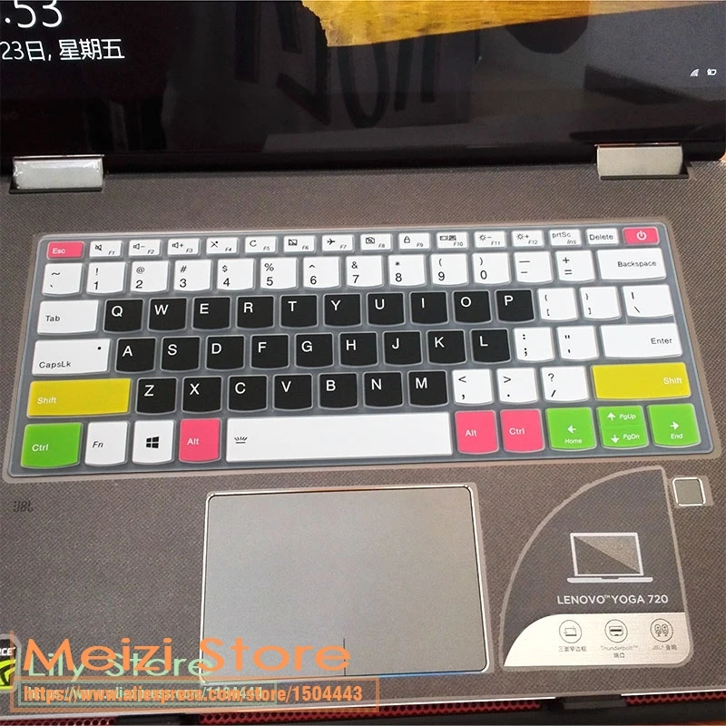 candyblack Силиконовый чехол-клавиатура для ноутбука lenovo Yoga 530 1" /YOGA 530-14 для 13,3" lenovo Yoga 720 13 720-13IKB - Цвет: candyblack