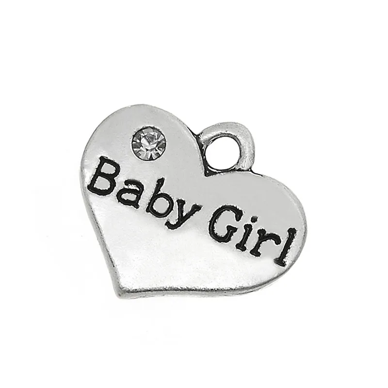 Teamer 10 шт./лот подвеска в виде сердца для маленьких девочек с белыми стразами |