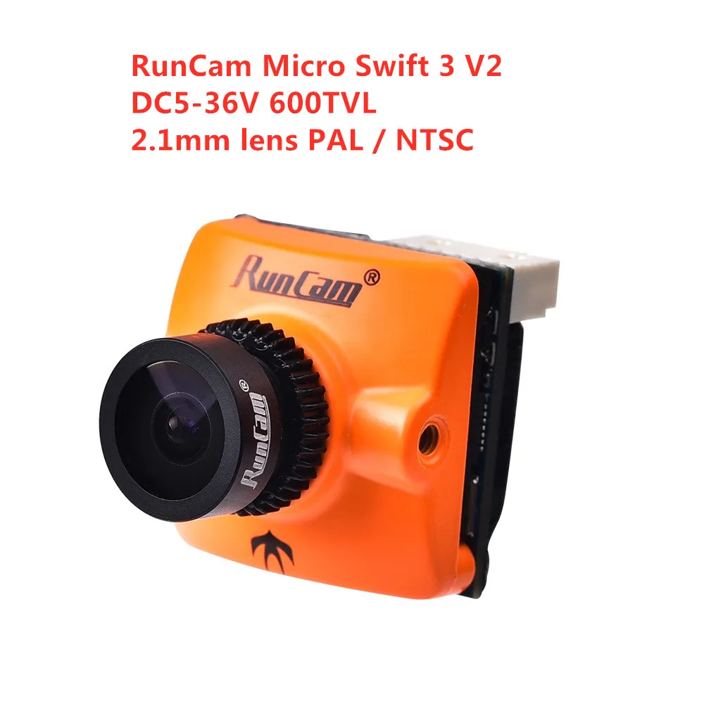 RunCam Micro Swift 3 V2 600TVL CCD DC5 36V mini FPV камера с объективом 2 1 мм PAL / NTSC OSD конфигурация для