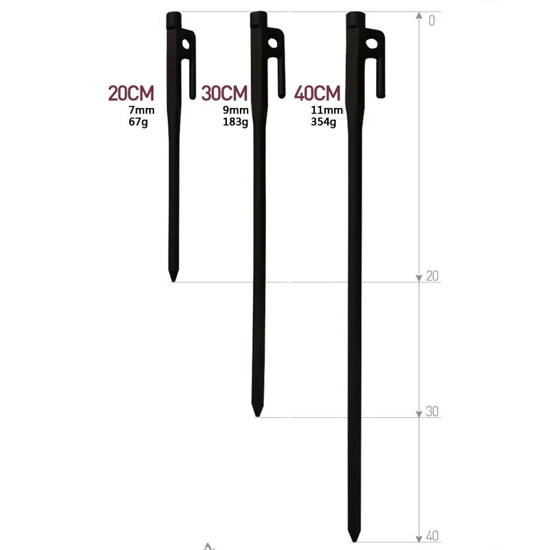 2 шт. кованая сталь палатки Ставки палатка колышек открытый навес гвозди тяжелых