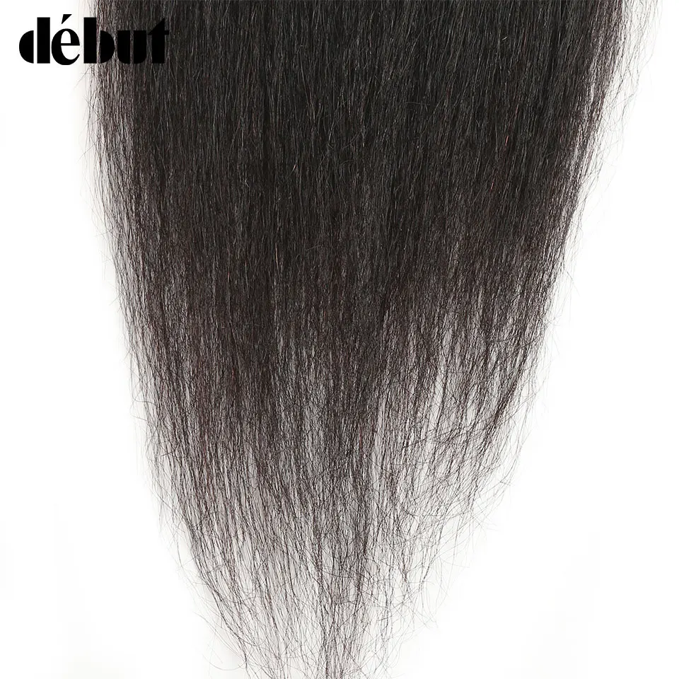 Debut Lace Closure Brazilian Yaki Straight Hair Remy Human Free Part 10-20 inch Shipping | Шиньоны и парики