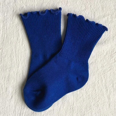 Blue EnkeliBB однотонные носки-тапочки для малышей Детские кавайные носки на весну-лето детские носки без пятки в корейском японском стиле детские носки - Цвет: Blue