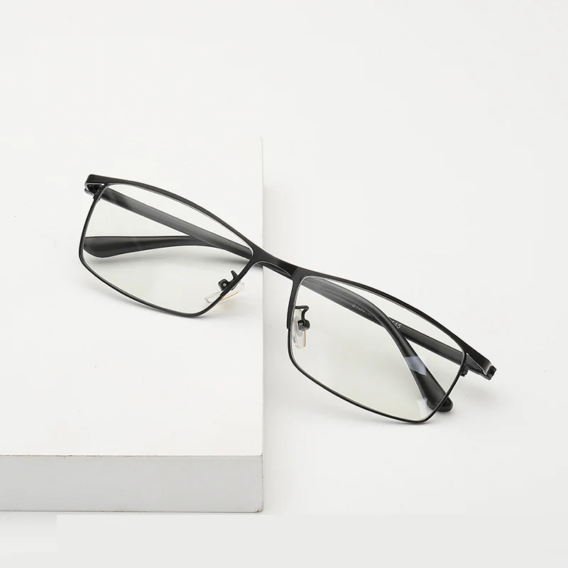 Photochromic black Компьютерный синий светильник, блокирующие очки, очки с полной оправой, мужские прямоугольные очки, металлические мужские фотохромные UV400 Солнцезащитные очки для улицы - Цвет оправы: Photochromic black