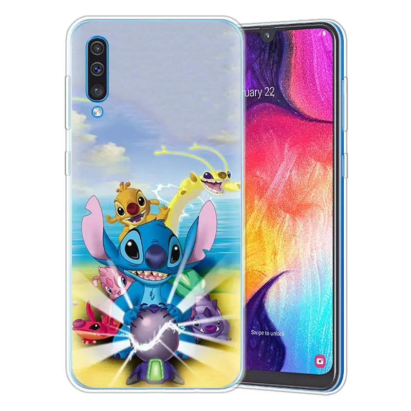 Cartoon Cute Stich Silicone Case for Samsung Galaxy A71 A51 A90 5G A50 A70 A40 A20e A10 A30 A80 A8 Plus A7 A9 Cover