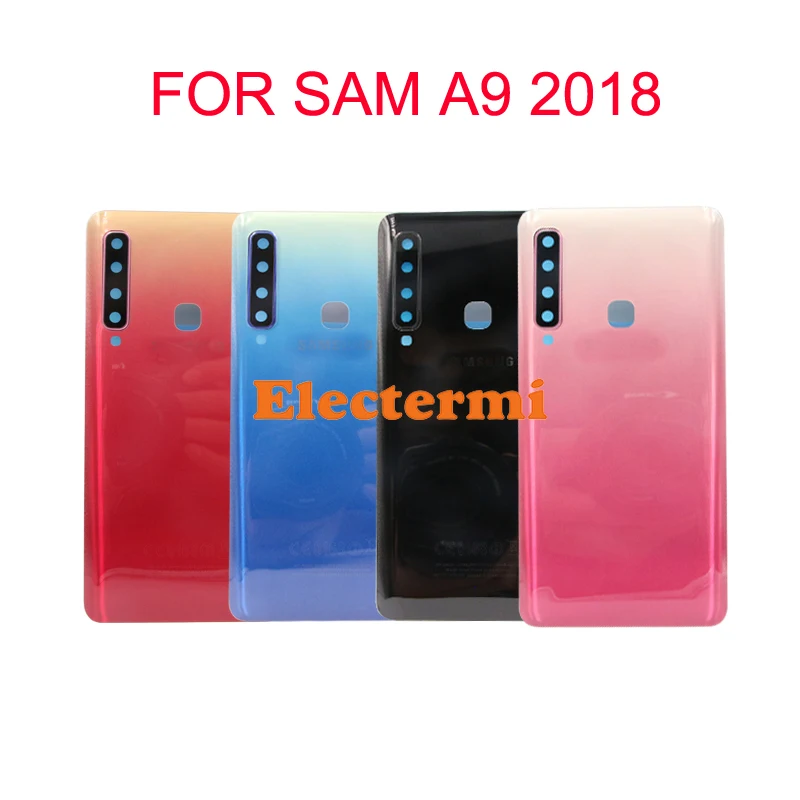 

15 шт. Бесплатная доставка для Samsung Galaxy A9 2018 A9 Star Pro A920 задняя крышка батарейного отсека задняя крышка корпус с объективом камеры стекло