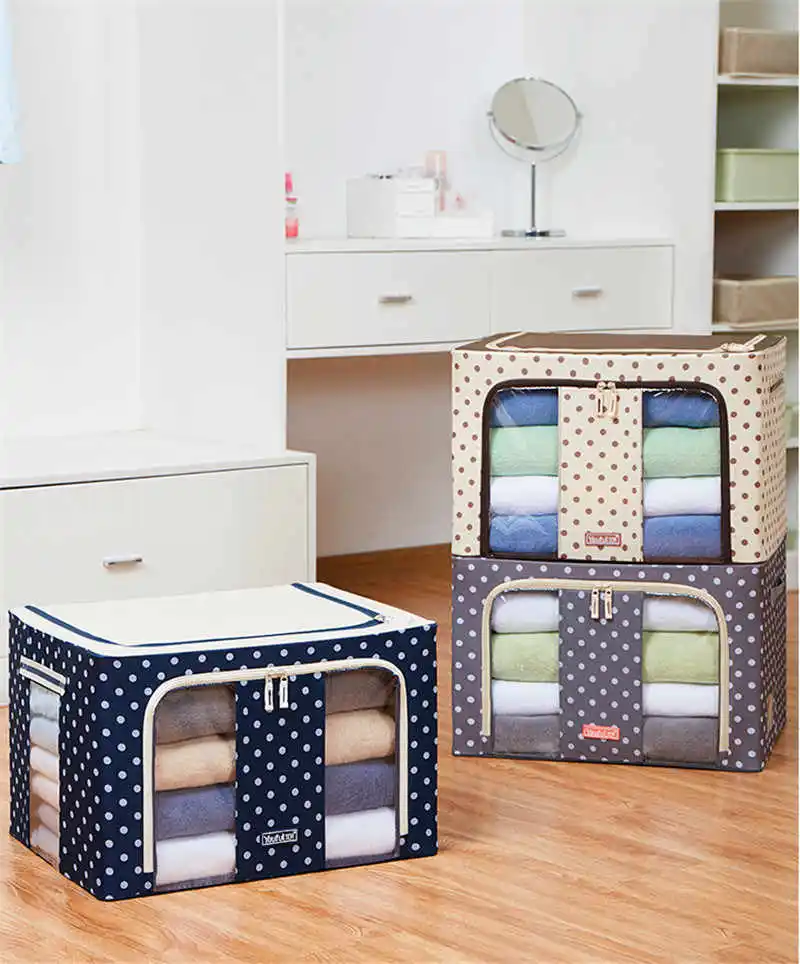 Складная сумка для хранения большие прозрачные окна и ручки переноски 66Л отлично