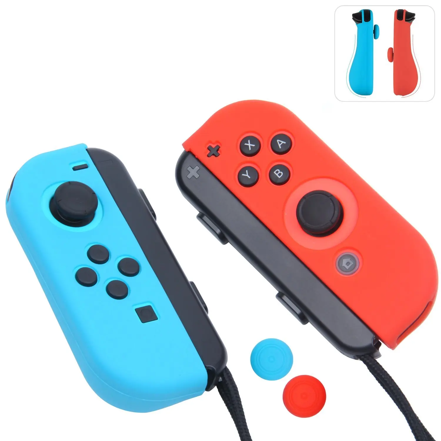 Гелевые накладки с колпачками для захвата большого пальца Nintendo Switch Joy Con|Чехлы| |