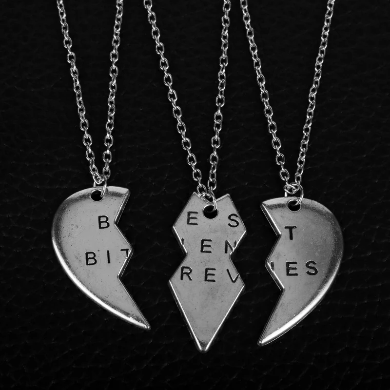 Комплект брелков Best Bitches стильное массивное ожерелье Collares Mujer выполненное из трех
