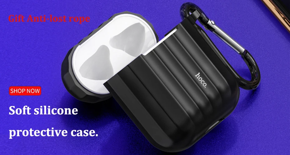HOCO чехол для наушников для Apple Airpods, мягкий ТПУ чехол, цветной ультра тонкий прозрачный протектор для Air pods, bluetooth чехол для наушников