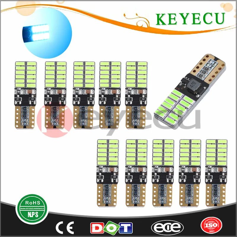 Keyecu 20X 4014 24 SMD T10 W5W 2825 168 светодиодные лампы с клиновидным цоколем без ошибок CanBus