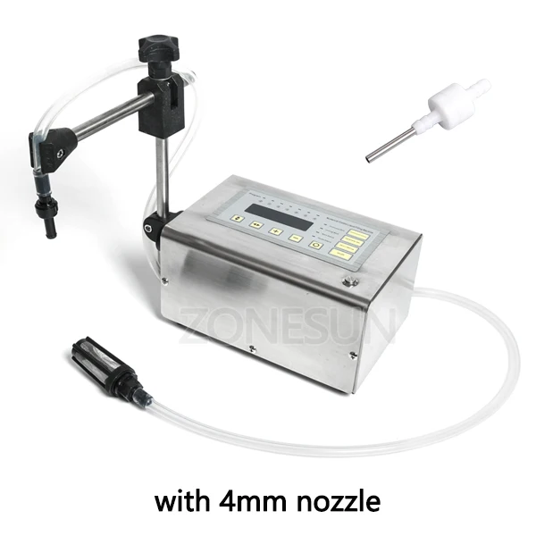 Extra 4mm nozzle ZONESUN 5-3500 мл точность портативная цифровая машина для наполнения жидкостью с ЖК-дисплеем духи напиток вода молоко маленькая бутылка флакон наполнитель - Цвет: Extra 4mm nozzle