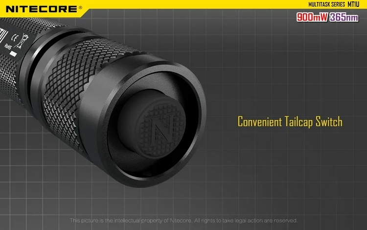 NITECORE MT1U UV Led холодный светильник, удобный ультрафиолетовый светильник для рыбалки, охоты, промышленности