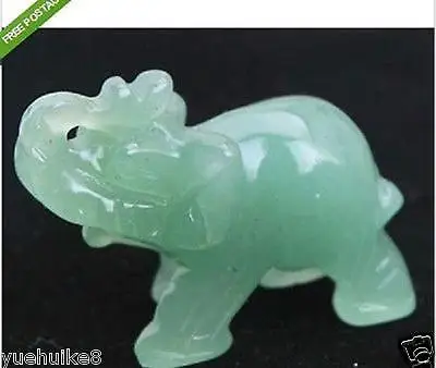 

Free Shipping ACollectibles Interesting Green jade Carved Elephant Small statue jade statue