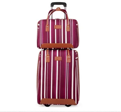 20 inch a set Модный чемодан на колесиках, 20 дюймов, Оксфорд, дорожная сумка, сумка на колесиках, фиксированные ролики, чемодан для посадки - Цвет: 20 inch a set