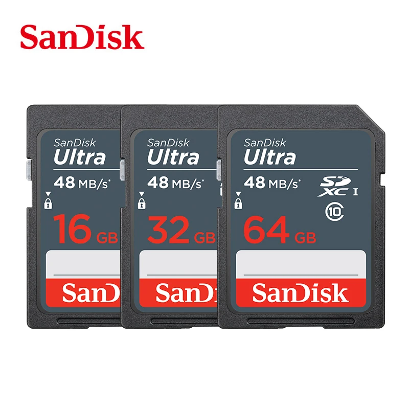 

Карта памяти SanDisk Ultra, 8 ГБ, 16 ГБ, 32 ГБ, SDHC, 64 ГБ, SDXC, Class10, карта памяти C10 USH-1, поддержка камер