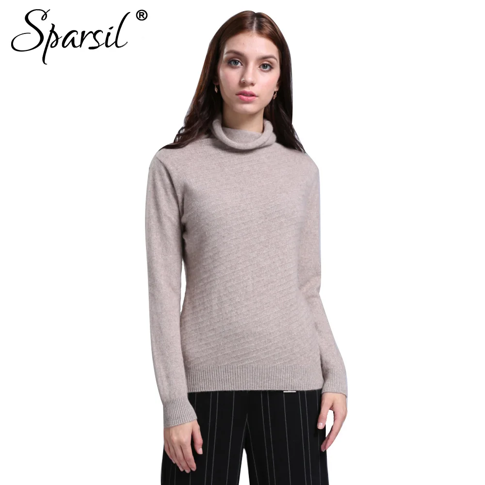 Sparsil Женская Осенняя водолазка из ангорской смеси вязаные свитера пуловеры