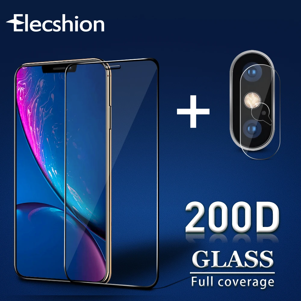 200D закаленное стекло для iPhone XR Защита экрана 7X6 8 6S Plus XS Max защитная пленка камеры