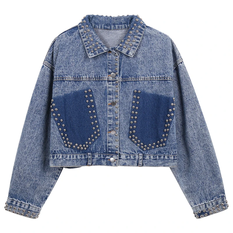 Fitaylor Синяя Женская Базовая джинсовая куртка весна осень винтажные негабаритные