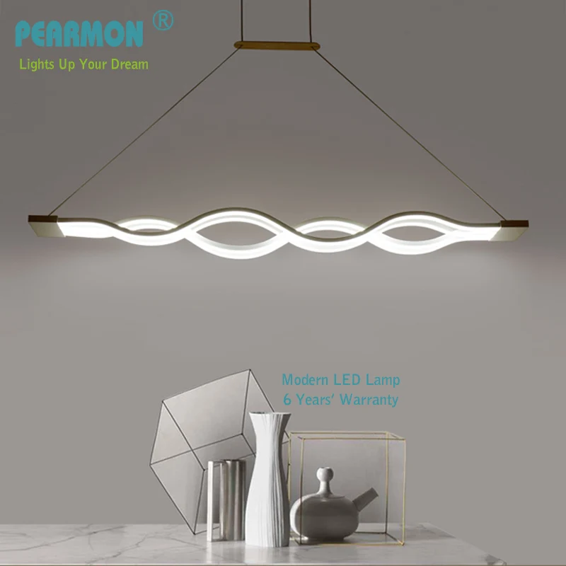 Modern LED Chandelier Light White Painted Aluminum &amp Acrylic for Dinning Room Bar Study Hanging Lights 85-265V | Лампы и освещение