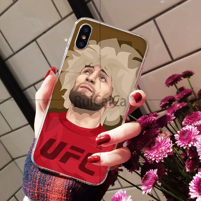 Ruicaica khabib nurmagomedov UFC Новый чехол для телефона Fundas Apple iPhone 8 7 6 6S Plus X XS MAX 5 5S SE XR