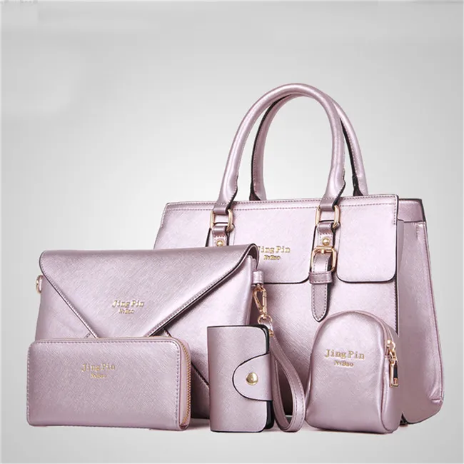 Light purple Модные женские туфли; 5 шт./компл. Сумочка Кошелек комплект Классический Сумка через плечо из искусственной кожи сумка 6 видов цветов женские сумке из искусственной кожи; ER966372 - Цвет: Light purple