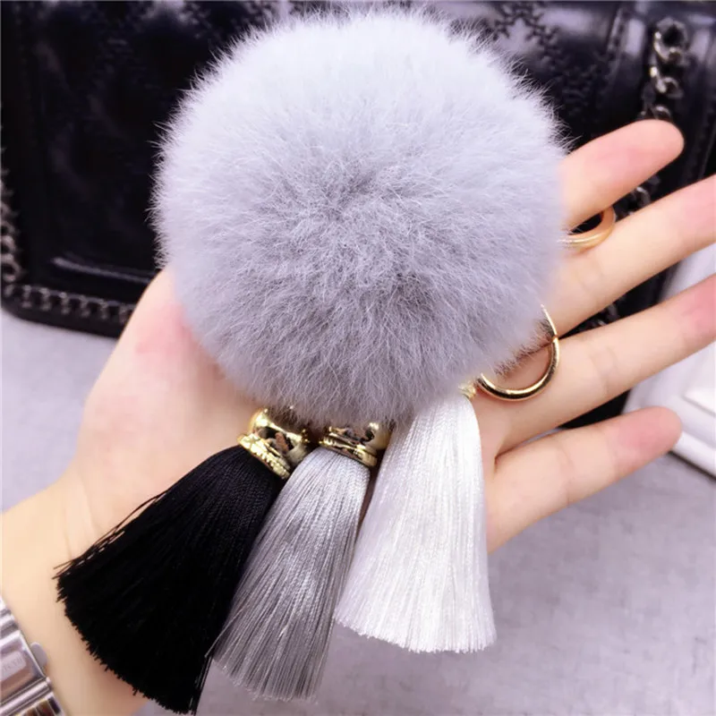 Женский брелок с помпоном из 100% натурального меха лисы Модный Ювелирный