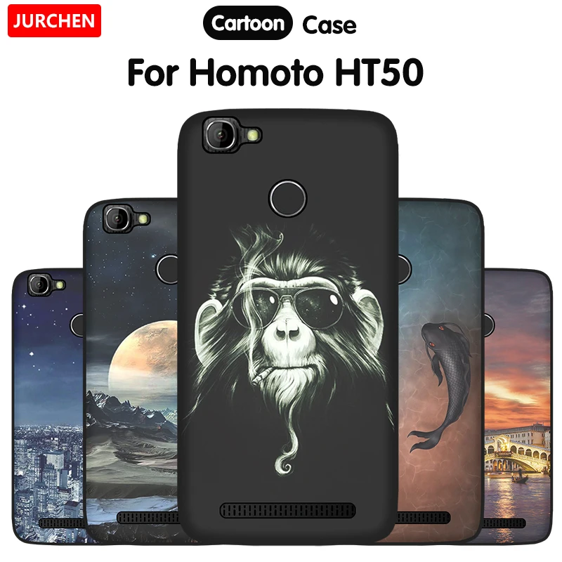 JURCHEN мягкая задняя крышка из ТПУ для HOMTOM HT50 чехол милый мультяшный напечатанный силиконовый чехол для телефона сумка для HOMTOM HT50 чехол HOMTOM HT 50