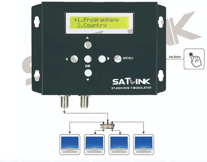 Satlink ST 6503 DVB T модулятор маршрут AV маршрутизатора DM цифровой RF|Спутниковое ТВ| |