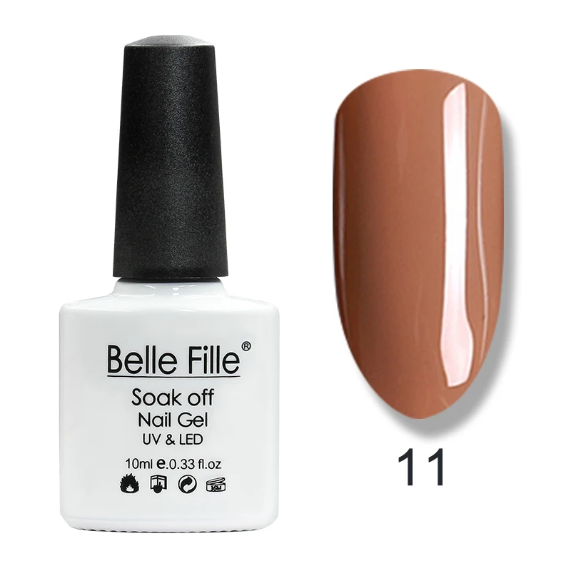 Belle Fille 10 мл кафе серии УФ гель для ногтей Карамель Кофе полу Перманентный
