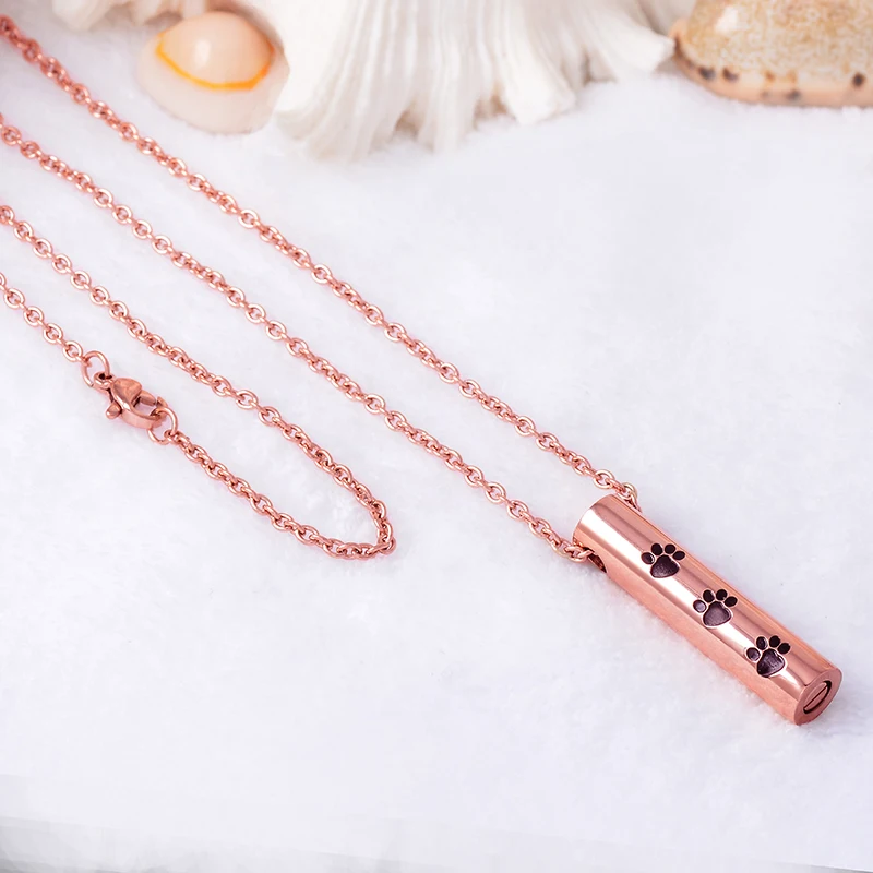 Ijd2207 цилиндр с принтом лапы Мемориальный пепельный Keepsake модное ювелирное изделие