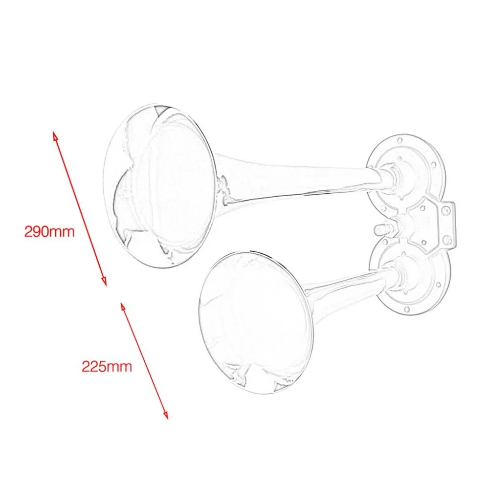 Топ 24 В 128DB электрический рог воздуха очень громкий двойной труба Air Horn мощный