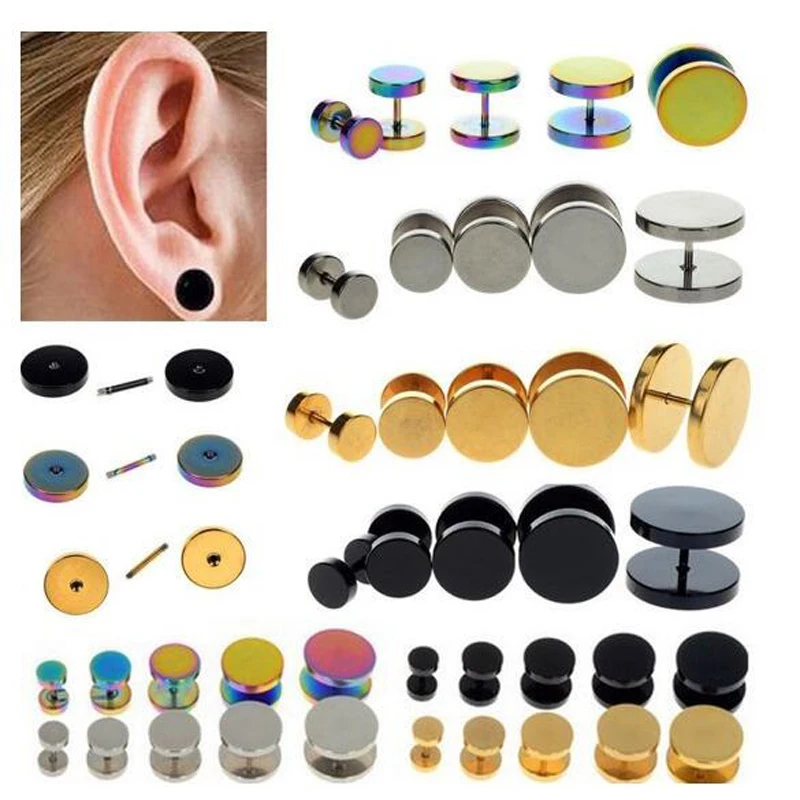 2 шт. поддельные серьги гвоздики из нержавеющей стали 6/8/10/12/14 мм|earrings tools|plug