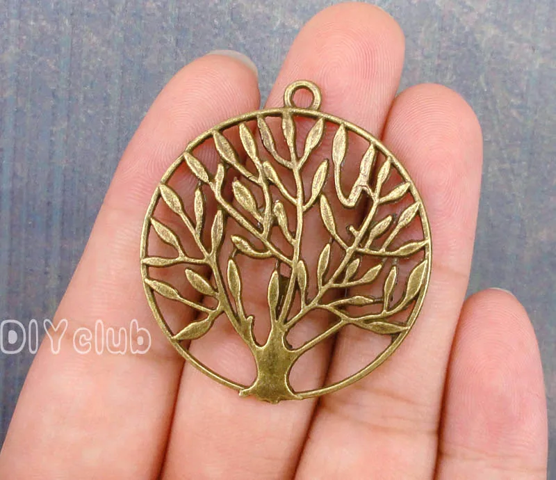 

25pcs-Antique Bronze Tone Tree Charms Pendant 42x38mm