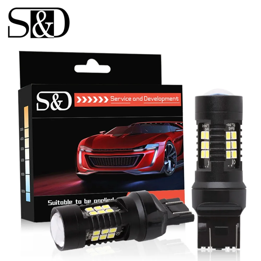 

2 шт., Автомобильные светодиодные лампы T20 Led 7440 7443 SRCK W21W W21/5W WY21W