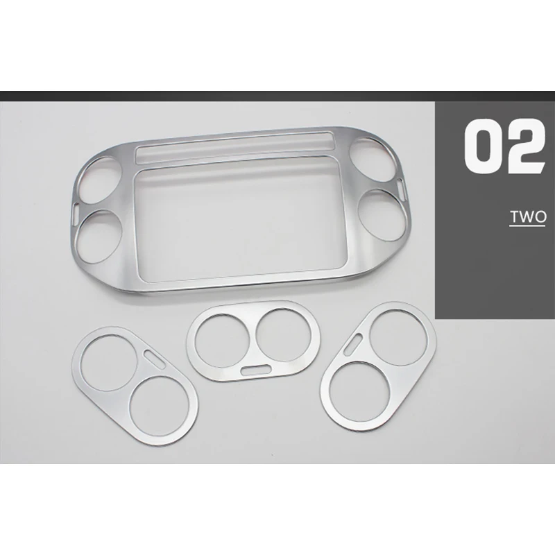 

lsrtw2017 carbon fiber abs car dashboard navigation screen frame vent trims decoration for volkswagen tiguan 2010-2016 2015