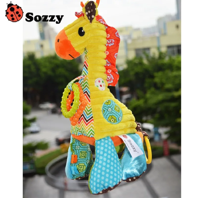Колокольчик Sozzy в виде жирафа детская музыкальная игрушка для ползания