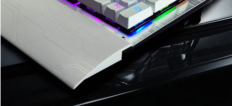 Профессиональная механическая клавиатура с проводным usb-портом, синий переключатель, металлическая панель, светодиодный, Teclado, геймерская клавиатура, против привидения, русская наклейка