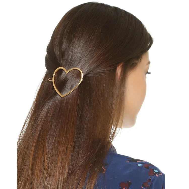 

12pcs/lot minimalist wind hair alloy hollow geometry love hearts hairpin clip
