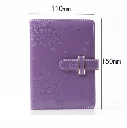 HOT Cute Weekly Planner Leather Notebook kawaii school diary A6 148 sheets Paper Office School Supplies notebooks gift - Цвет: see chart