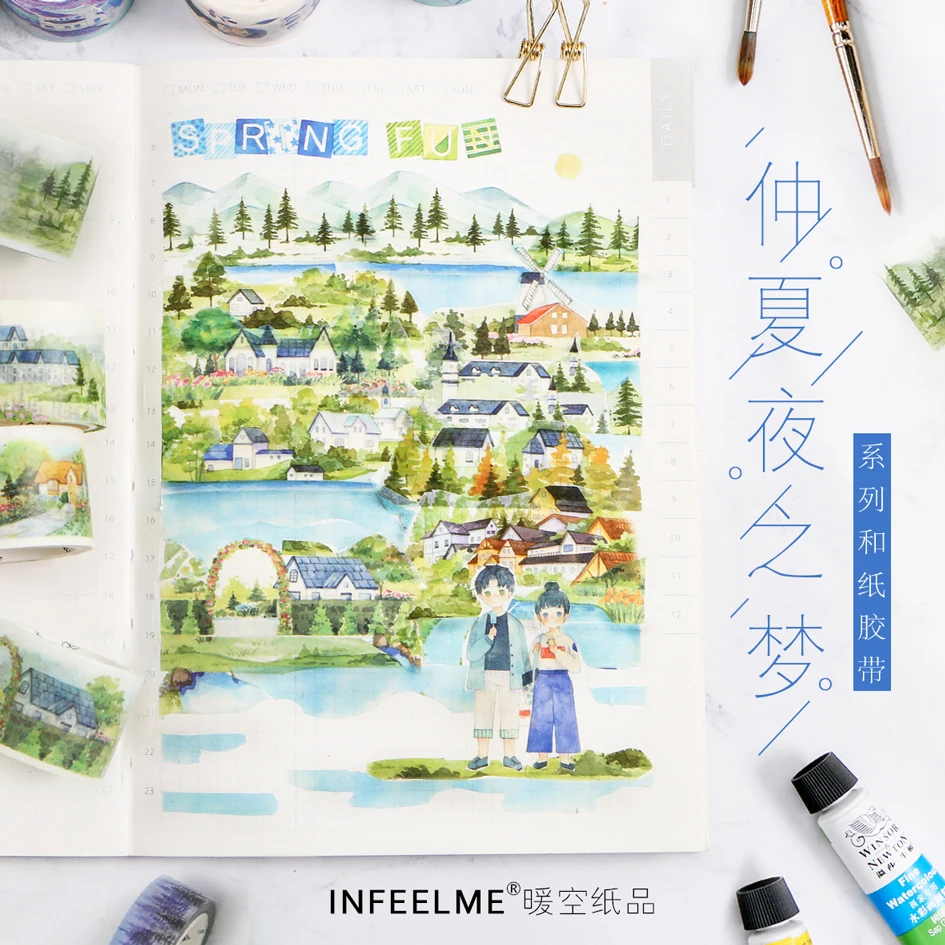 1 шт. красивые декорации Infeel Me декоративные из рисовой бумаги лента DIY Скрапбукинг маскирующая лента школьные офисные принадлежности